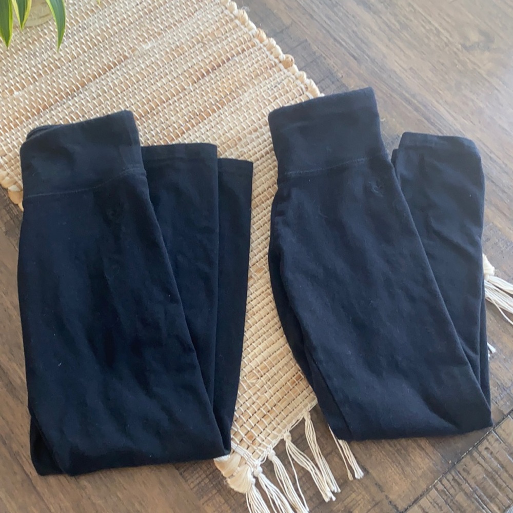 2 full length black justice leggings